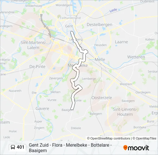 401 Bus Line Map