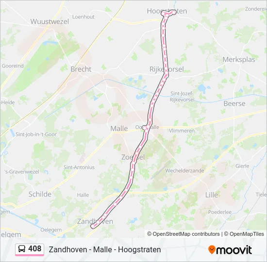 408 Bus Line Map