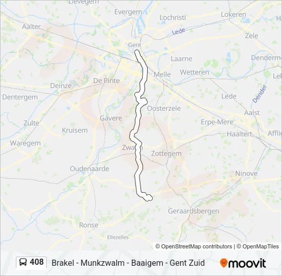 408 Bus Line Map