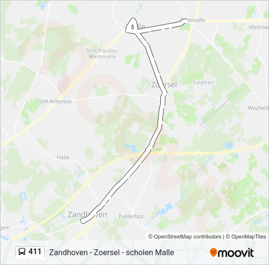 411 Bus Line Map