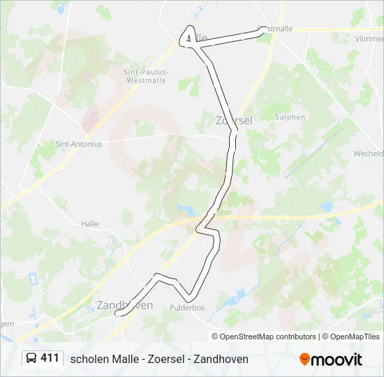 411 Bus Line Map