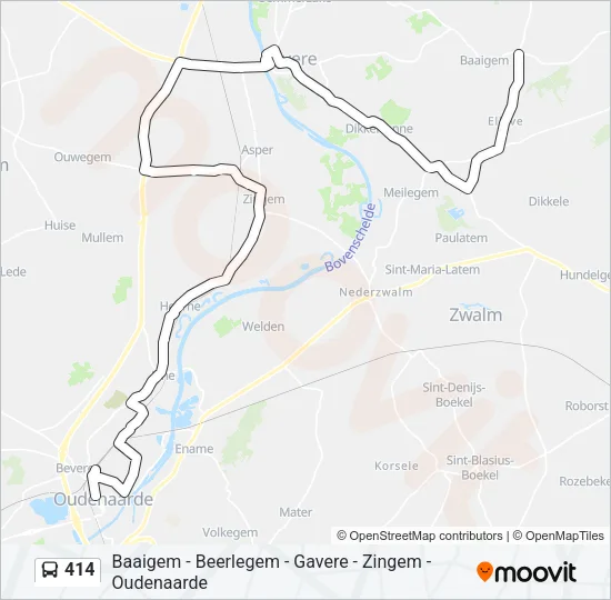 414 Bus Line Map