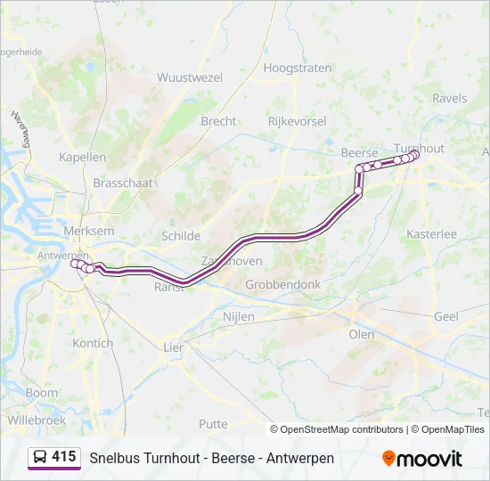 415 Bus Line Map