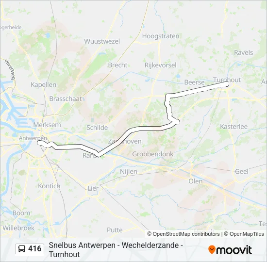 416 Bus Line Map