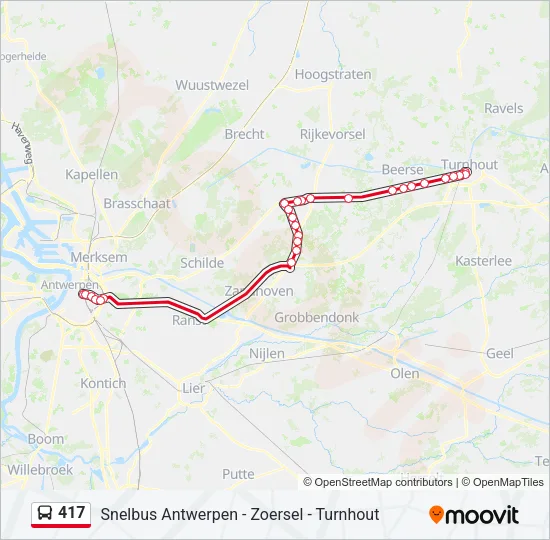 417 Bus Line Map