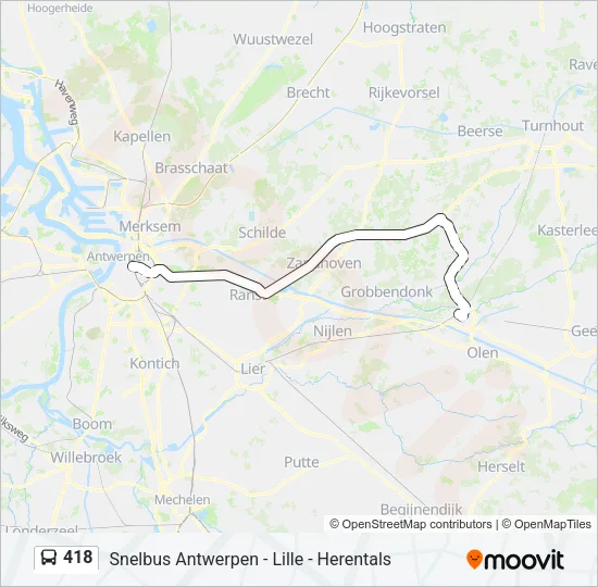 418 Bus Line Map