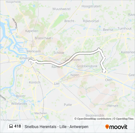 418 Bus Line Map