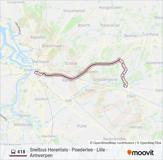 418 Bus Line Map
