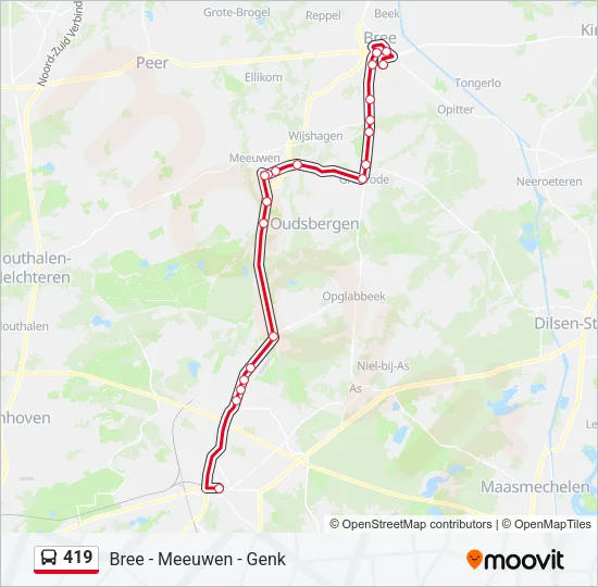 419 Bus Line Map