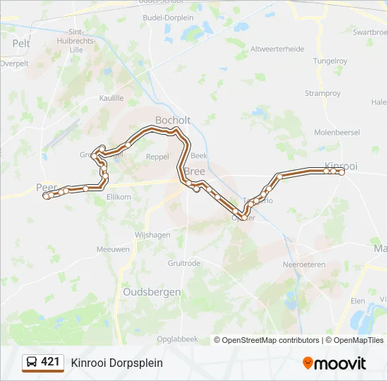 421 Bus Line Map