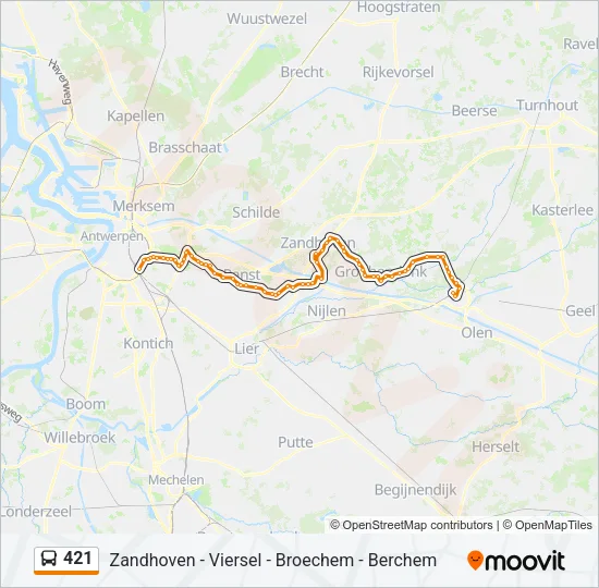 421 Bus Line Map