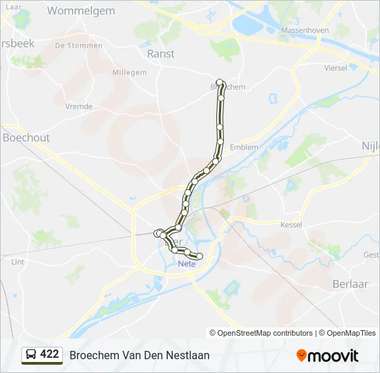 422 Bus Line Map