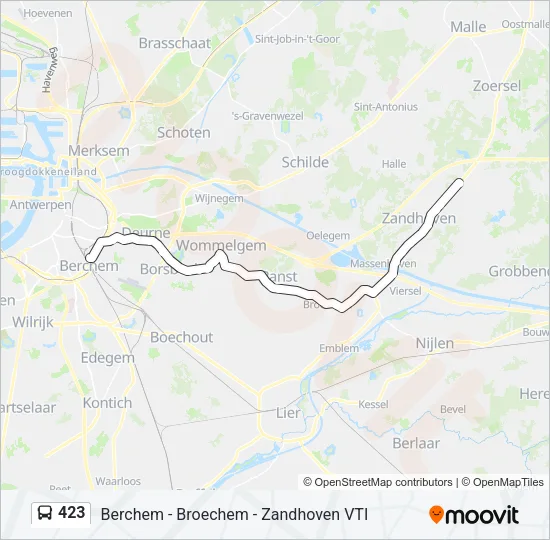 423 Bus Line Map