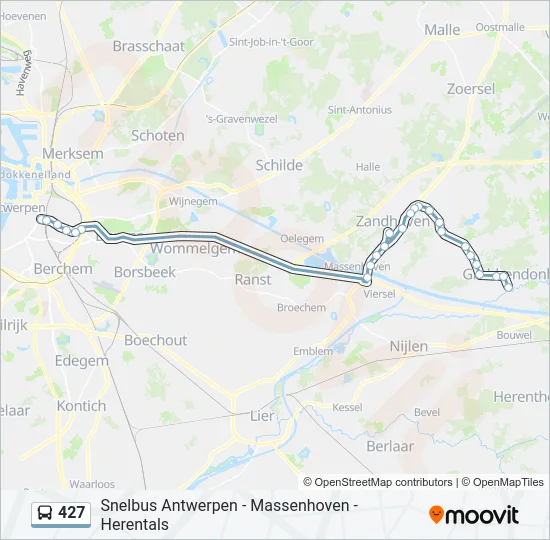 427 Bus Line Map