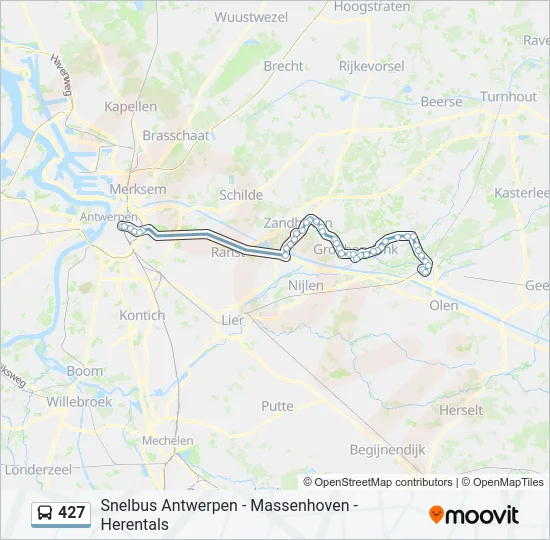 427 Bus Line Map