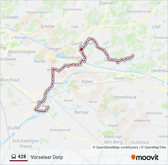 428 Bus Line Map