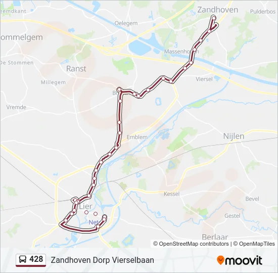 428 Bus Line Map
