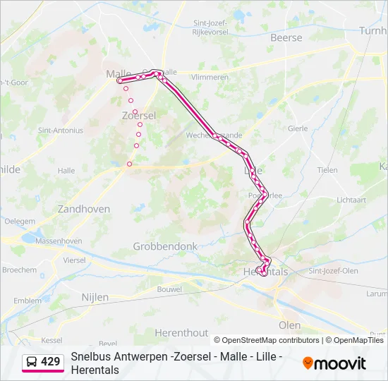 429 Bus Line Map