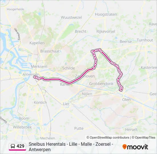 429 Bus Line Map