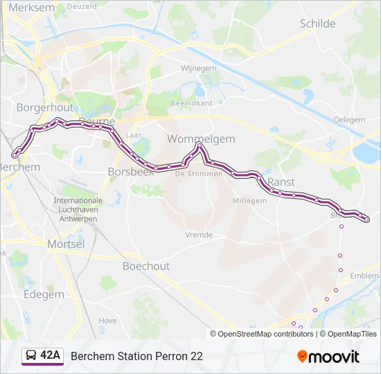 42A Bus Line Map