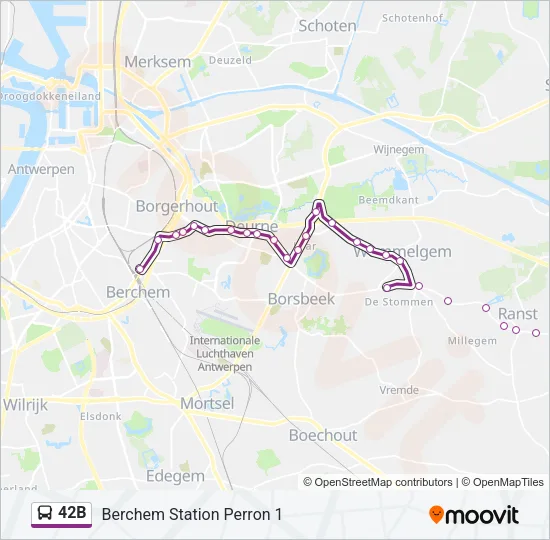 42B Bus Line Map