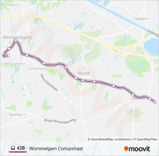 42B Bus Line Map