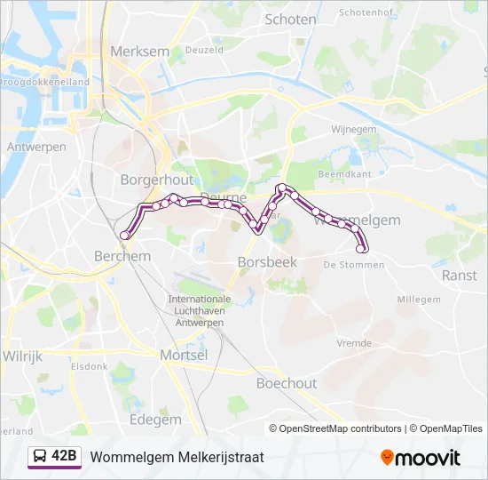 42B Bus Line Map