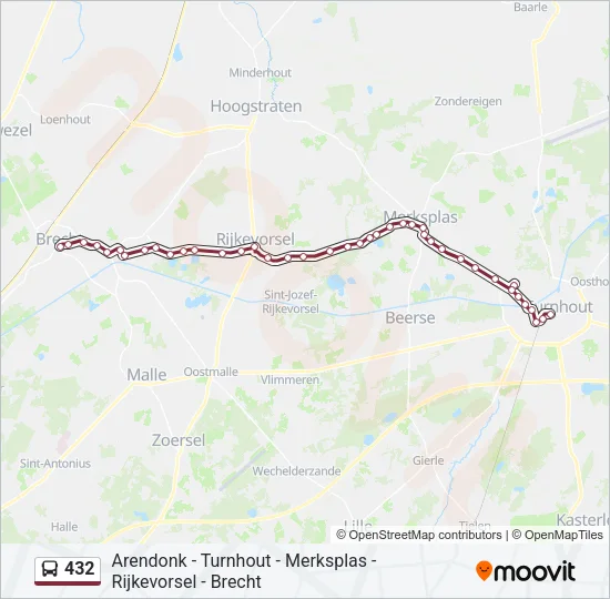 432 Bus Line Map