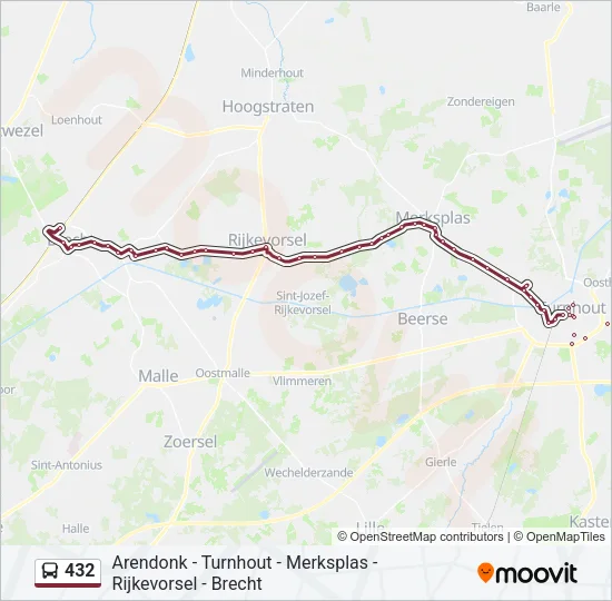 432 Bus Line Map