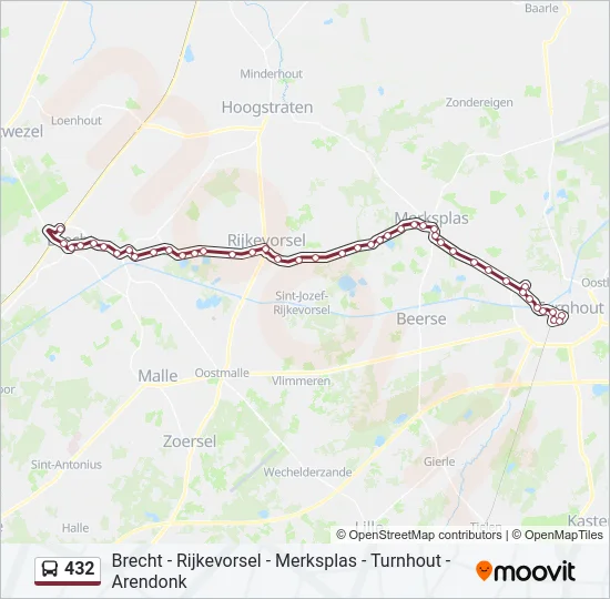 432 Bus Line Map