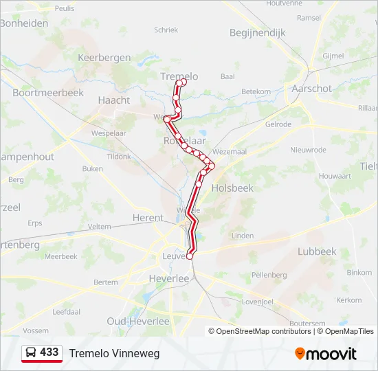 433 Bus Line Map