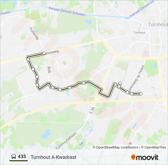 435 Bus Line Map