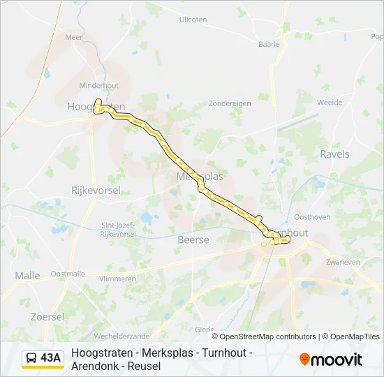 43A Bus Line Map