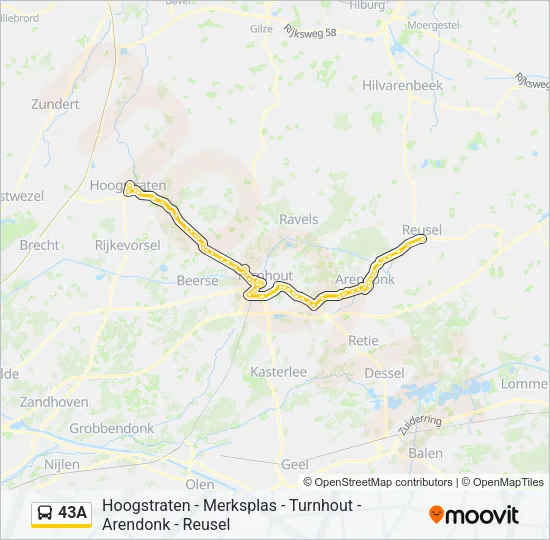 43A Bus Line Map