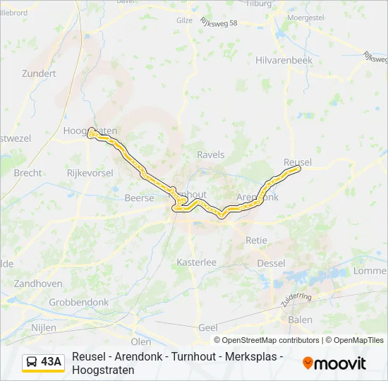 43A Bus Line Map