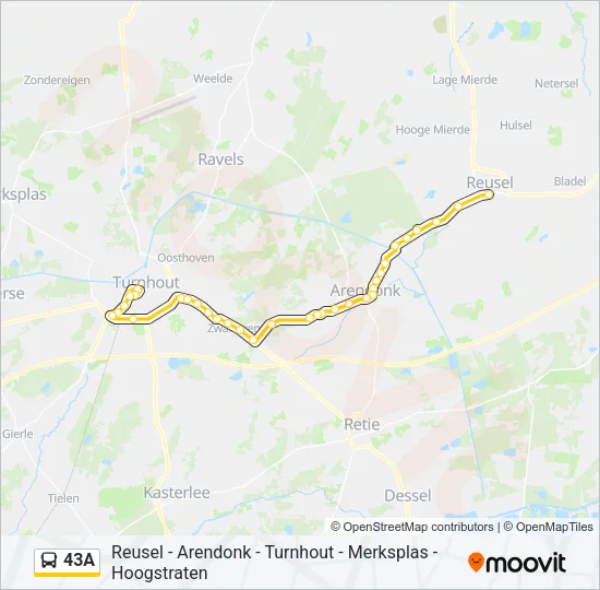 43A Bus Line Map
