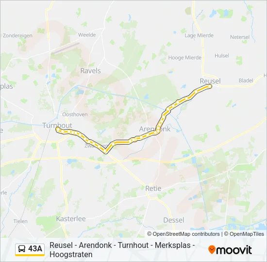 43A Bus Line Map