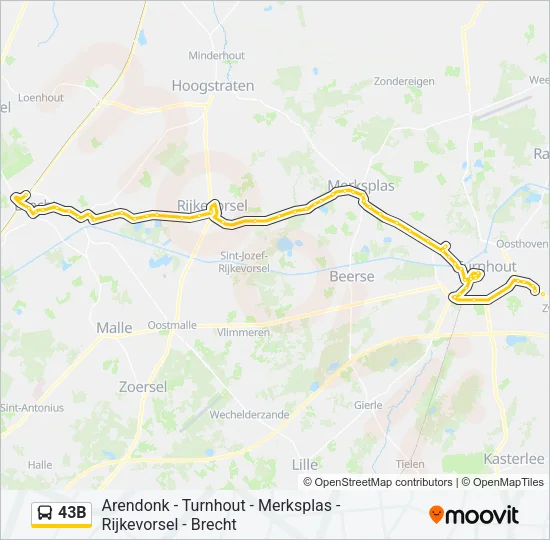 43B Bus Line Map