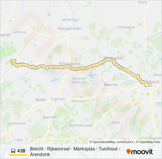 43B Bus Line Map