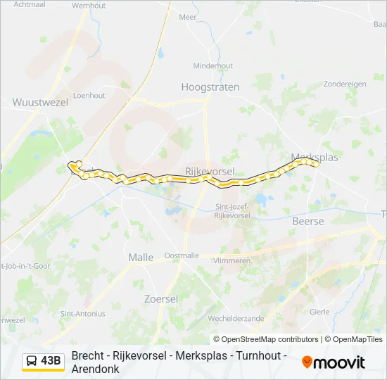 43B Bus Line Map
