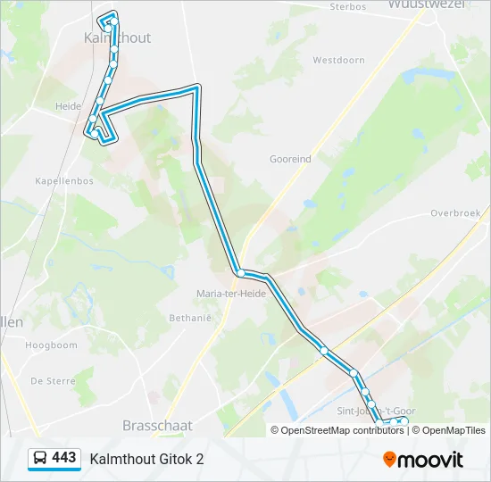 443 Bus Line Map
