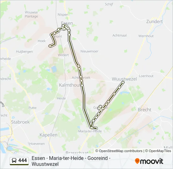 444 Bus Line Map