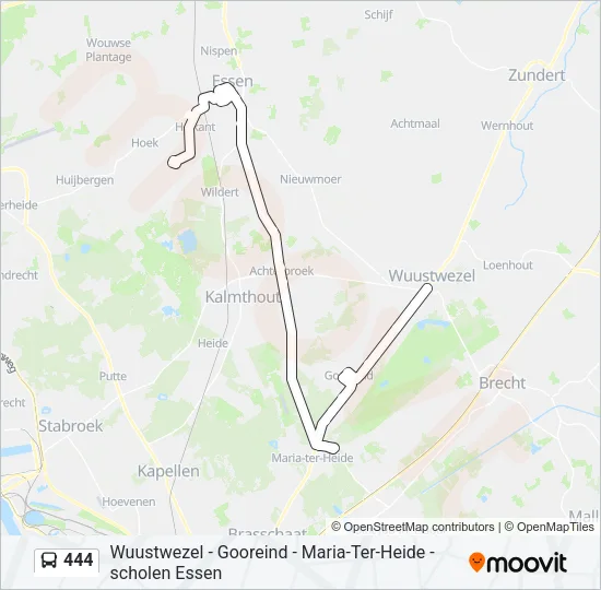 444 Bus Line Map
