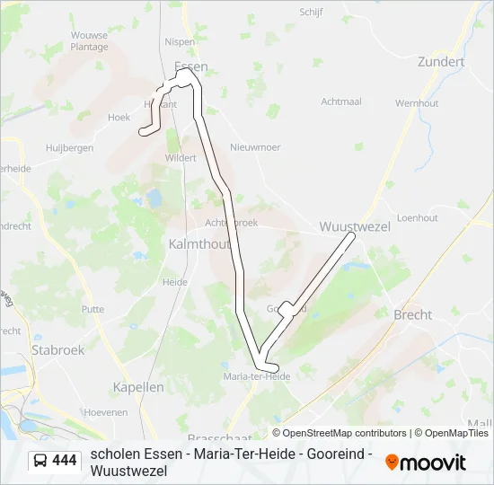 444 Bus Line Map