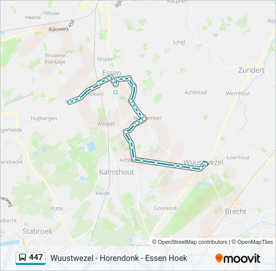 447 Bus Line Map