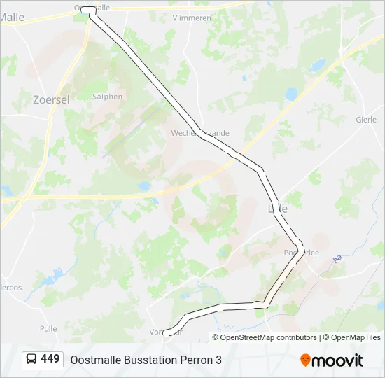 449 Bus Line Map