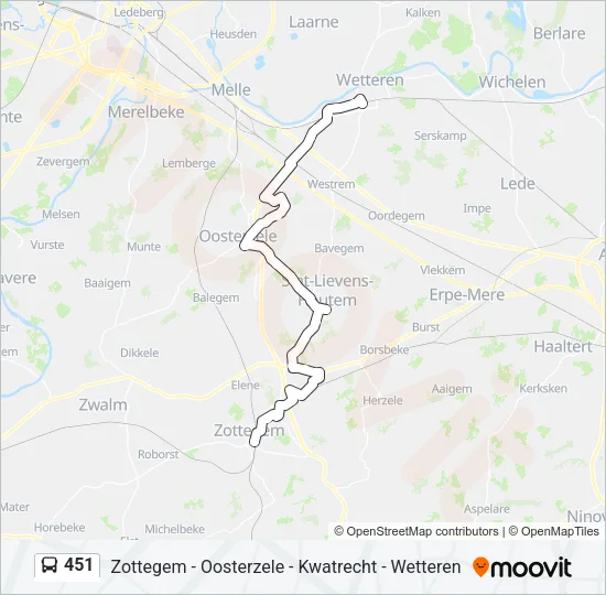 451 Bus Line Map