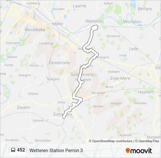 452 Bus Line Map