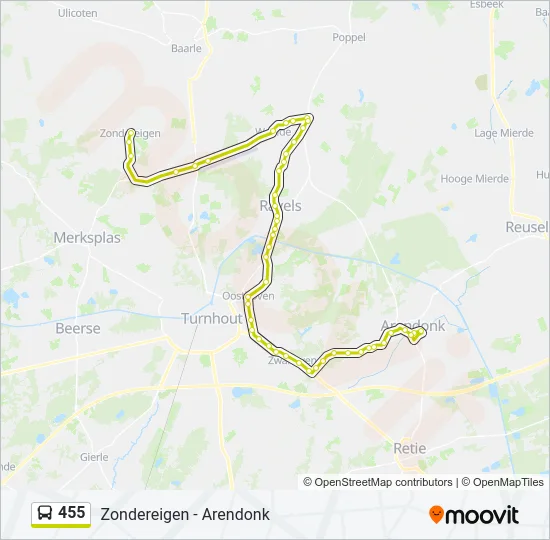 455 Bus Line Map