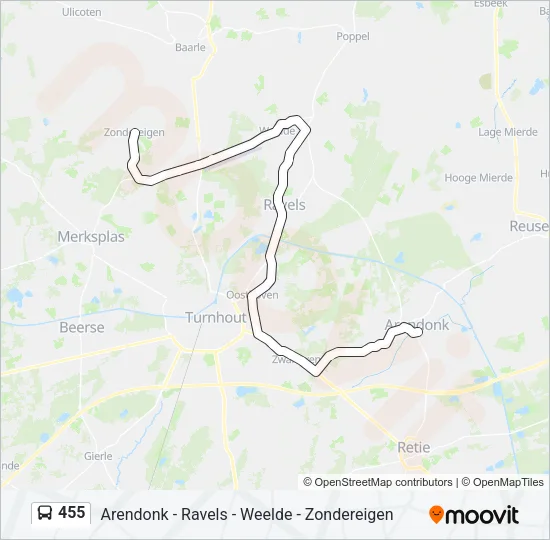 455 Bus Line Map